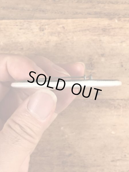 70年代〜頃のハットを被ったスマイルフェイスのヴィンテージ缶バッチ