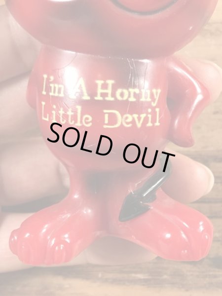 70年代頃のレッドデビルの猫のヴィンテージメッセージドール