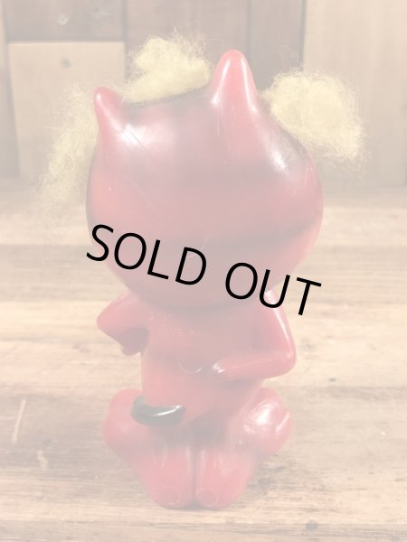 70年代頃のレッドデビルの猫のヴィンテージメッセージドール