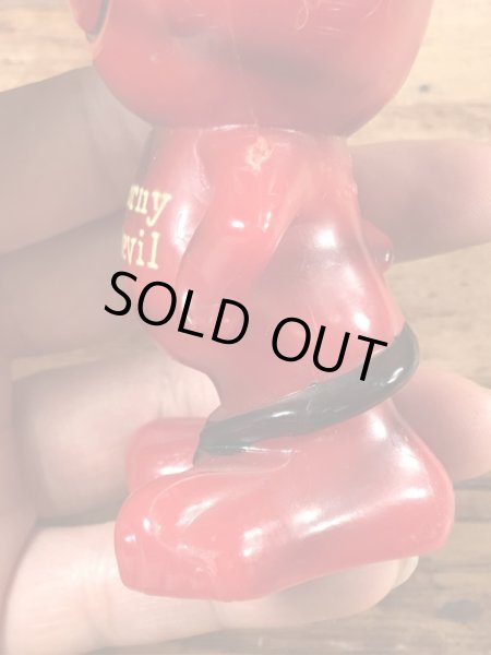 70年代頃のレッドデビルの猫のヴィンテージメッセージドール