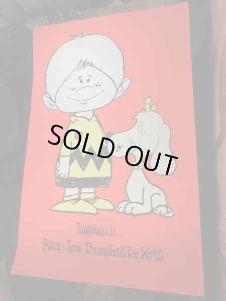 70年代頃のスヌーピーとチャーリーブラウンのパロディーのビンテージポスター