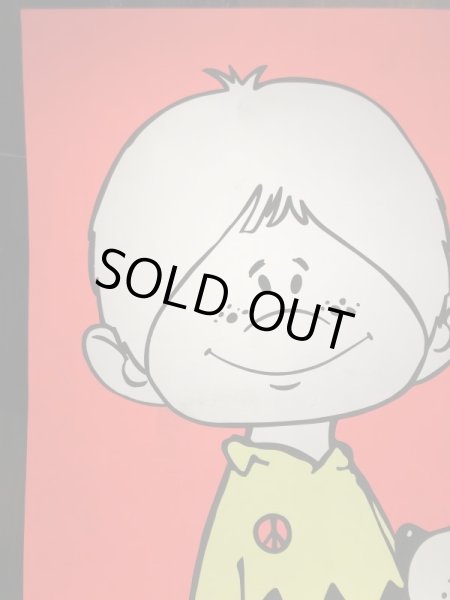 70年代頃のスヌーピーとチャーリーブラウンのパロディーのビンテージポスター