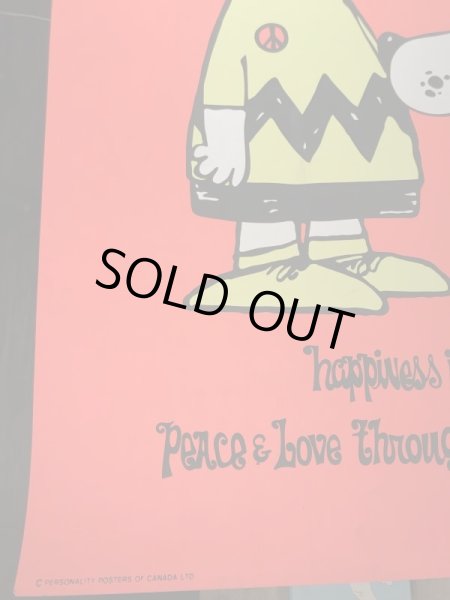 70年代頃のスヌーピーとチャーリーブラウンのパロディーのビンテージポスター