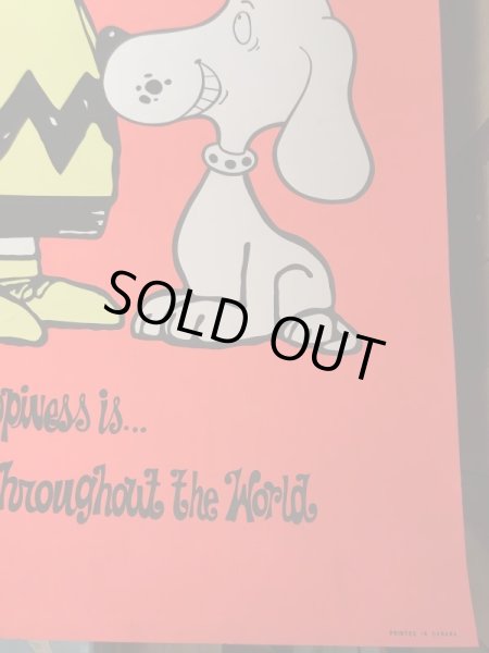 70年代頃のスヌーピーとチャーリーブラウンモチーフのヴィンテージブラックライトポスター