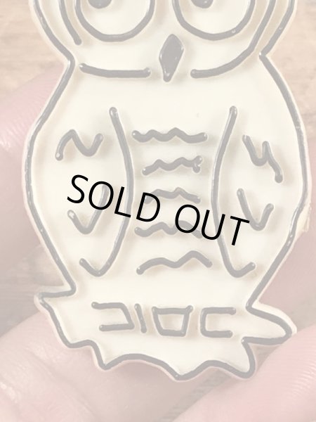 プラスチック製のフクロウのヴィンテージマグネット