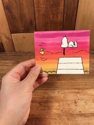 画像1: Hallmark Peanuts Snoopy & Woodstock “Air Swimming” Greeting Card　スヌーピー　ビンテージ　グリーティングカード　ウッドストック　70〜80年代