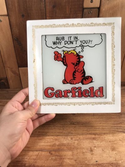 画像3: Garfield “Rub It In...” Wall Art Glass Plate　ガーフィールド　ビンテージ　ガラスプレート　70〜80年代