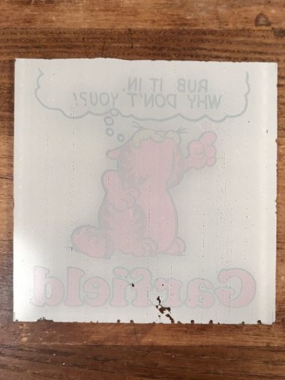 画像1: Garfield “Rub It In...” Wall Art Glass Plate　ガーフィールド　ビンテージ　ガラスプレート　70〜80年代