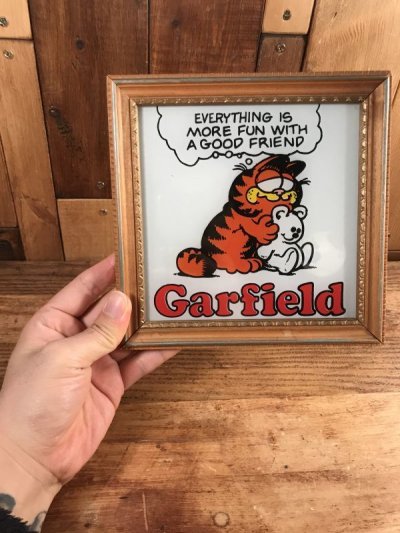 画像3: Garfield “Everything Is...” Art Glass Plate Wall Hanging　ガーフィールド　ビンテージ　壁掛け　ガラスプレート　70〜80年代