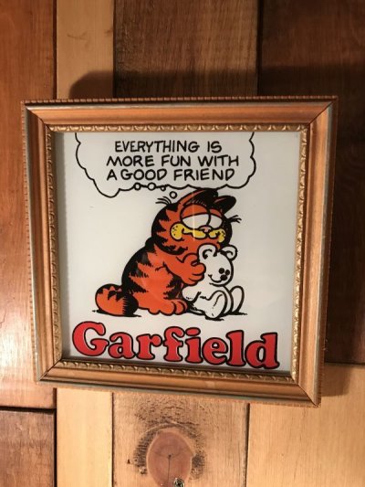 画像2: Garfield “Everything Is...” Art Glass Plate Wall Hanging　ガーフィールド　ビンテージ　壁掛け　ガラスプレート　70〜80年代