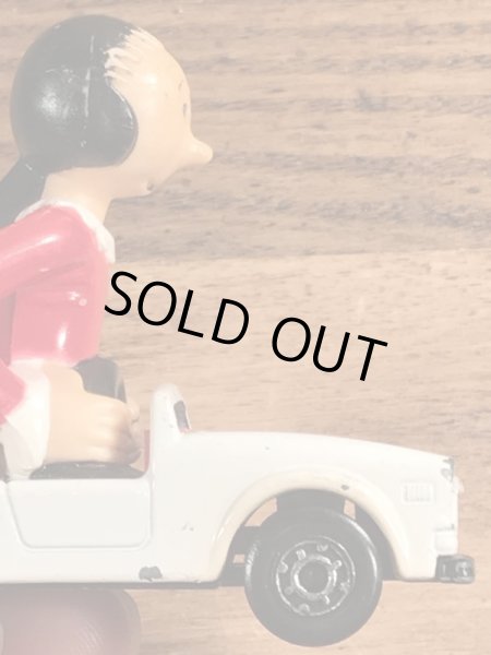 マッチボックス社製のポパイのオリーブのヴィンテージのダイキャストミニカー