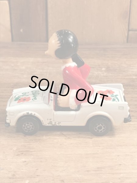 マッチボックス社製のポパイのオリーブのヴィンテージのダイキャストミニカー