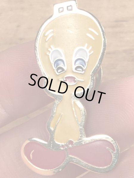 80年代〜頃のルーニーテューンズのトゥイーティーのビンテージピンバッジ