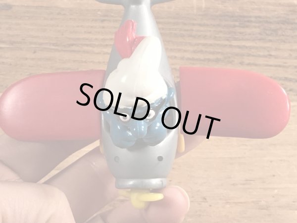 飛行機に乗ったスーパースマーフのヴィンテージPVCフィギュア