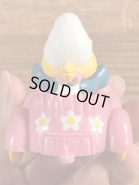 オープンカーに乗ったスマーフェットのヴィンテージPVCフィギュア