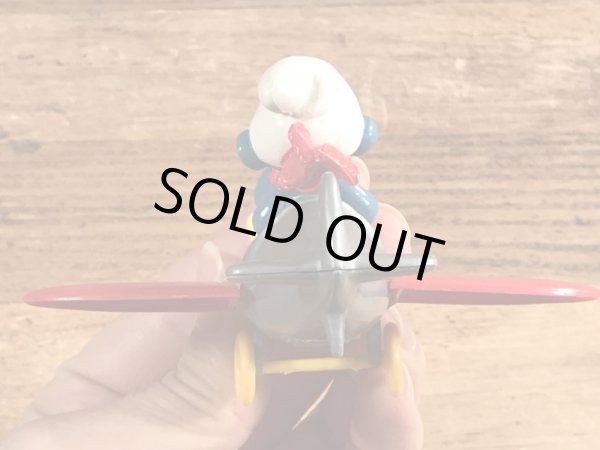 飛行機に乗ったスーパースマーフのヴィンテージPVCフィギュア