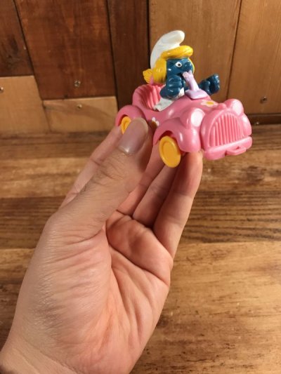 画像3: Schleich Super Smurfette “Pink Open Car” PVC Figure　スマーフェット　ビンテージ　PVCフィギュア　スーパースマーフ　70〜80年代