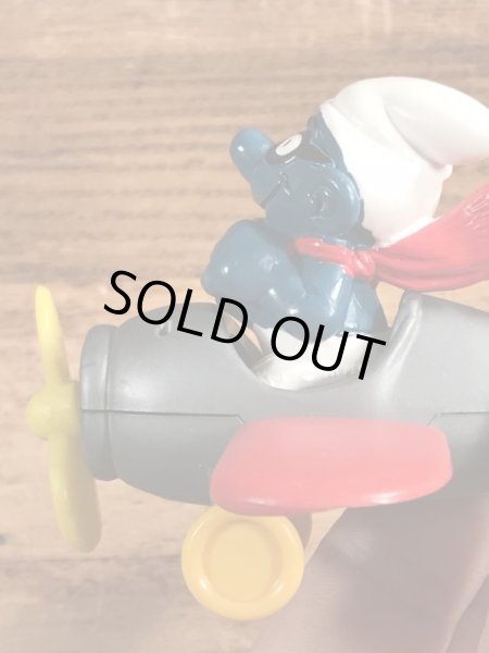 飛行機に乗ったスーパースマーフのヴィンテージPVCフィギュア