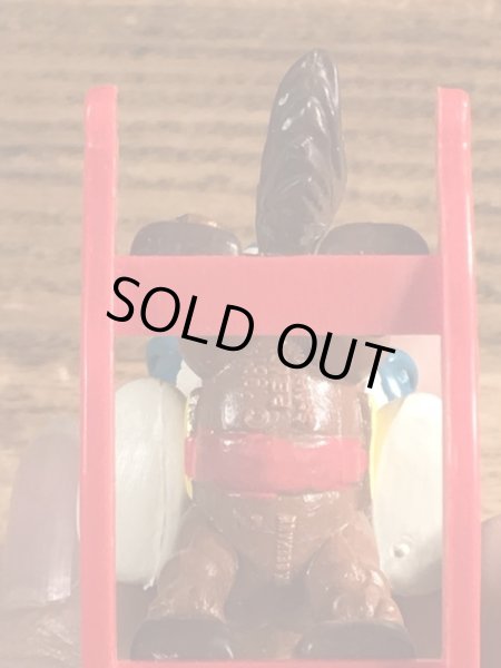 ロッキングホースに乗ったスーパースマーフのヴィンテージPVCフィギュア