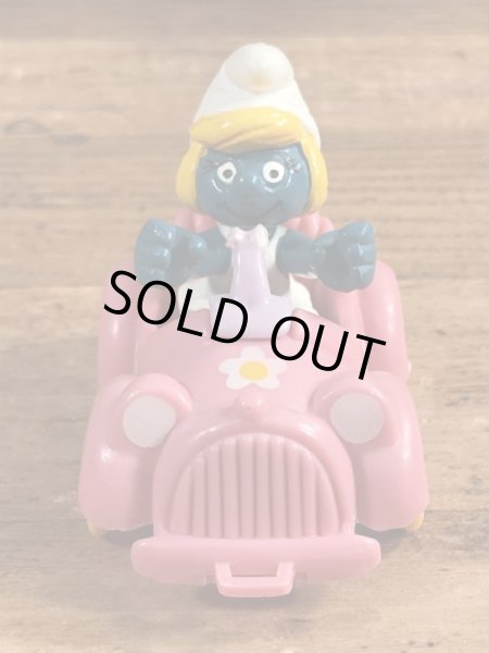 オープンカーに乗ったスマーフェットのヴィンテージPVCフィギュア