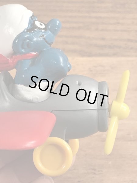 飛行機に乗ったスーパースマーフのヴィンテージPVCフィギュア