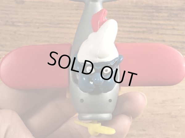 飛行機に乗ったスーパースマーフのヴィンテージPVCフィギュア