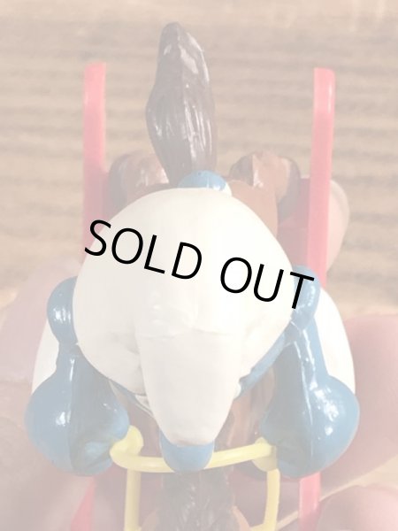 ロッキングホースに乗ったスーパースマーフのヴィンテージPVCフィギュア