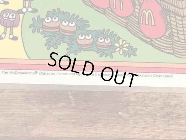 80年代頃のマクドナルドのビニール製のヴィンテージプレースマット