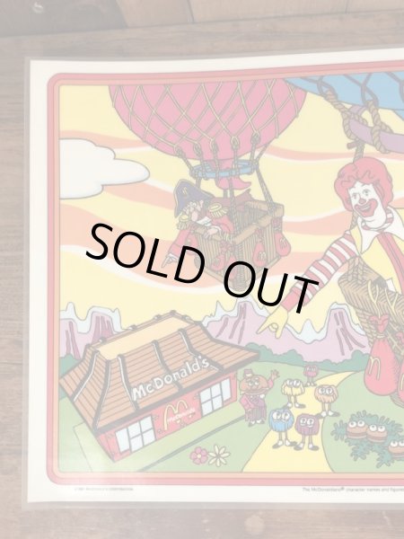 80年代頃のマクドナルドのビニール製のビンテージランチョンマット