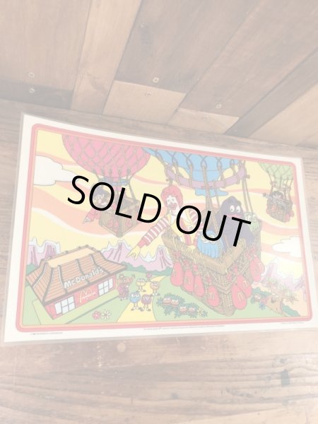 80年代頃のマクドナルドのビニール製のビンテージランチョンマット