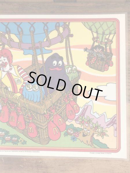 80年代頃のマクドナルドのビニール製のヴィンテージプレースマット