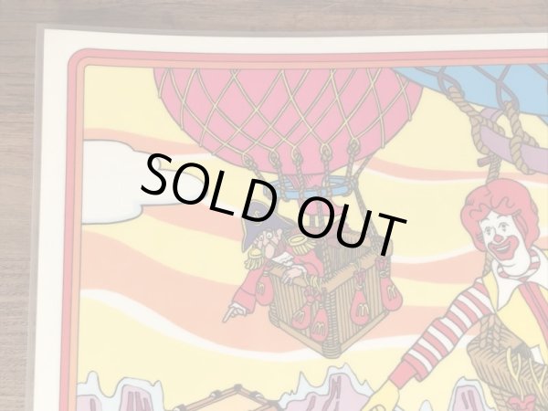 80年代頃のマクドナルドのビニール製のビンテージランチョンマット