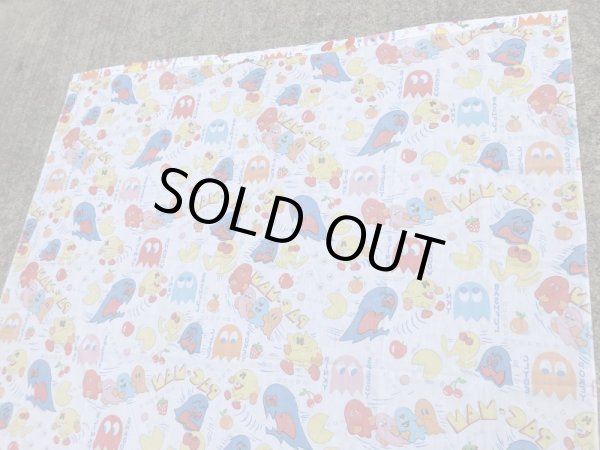 80年代頃のパックマンのビンテージフラットシーツ