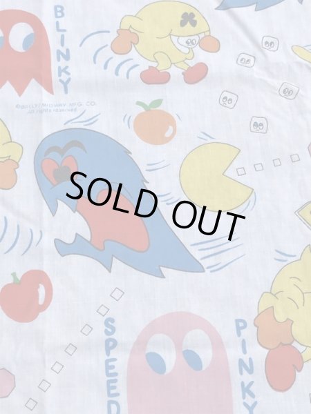 80年代頃のパックマンのビンテージフラットシーツ