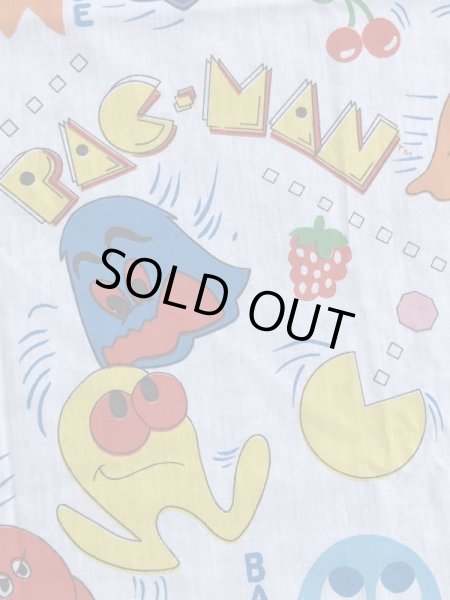 80年代頃のパックマンのビンテージフラットシーツ