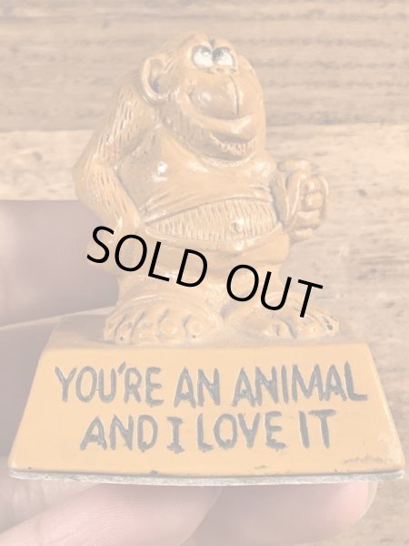 70年代頃の動物のビンテージメッセージドール