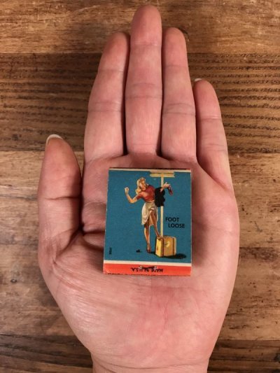 画像1: Advertising Pin Up Girl “Foot Loose” Matchbook　ピンナップガール　ビンテージ　マッチブック　40〜50年代