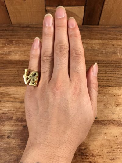 画像1: Robert Indiana “Love” Gold Ring　ラブ　ビンテージ　リング　ロバートインディアナ　指輪　70年代