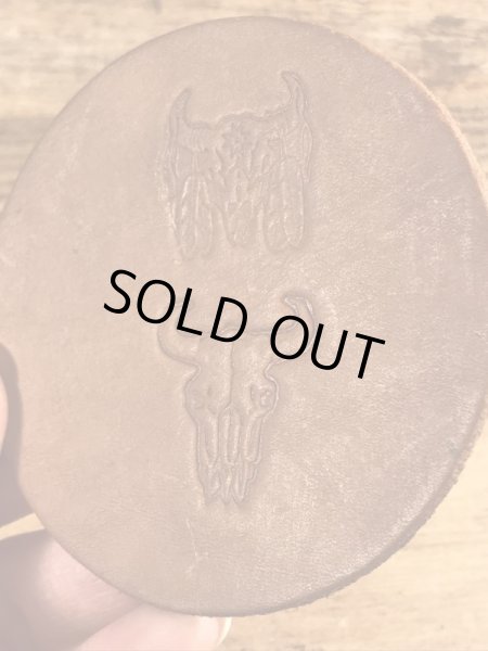 70年代〜頃のバッファロースカルが描かれたビンテージコースター