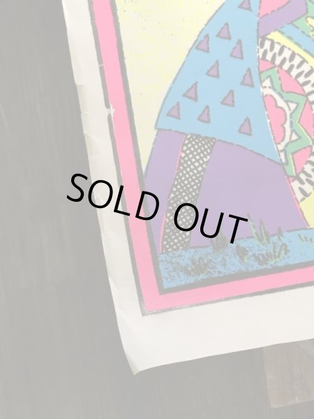 60〜70’sのアリスインワンダーランドのパロディのヴィンテージのベルベットポスター