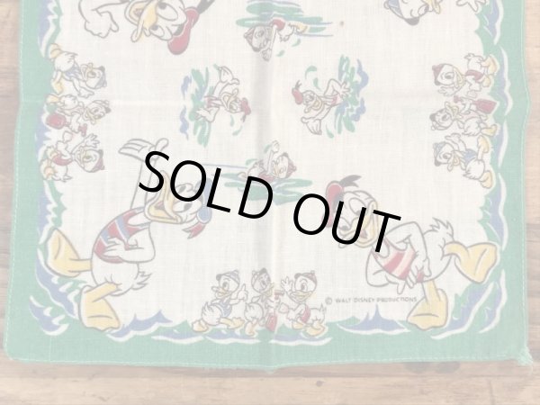 50’sのディズニーのドナルドダックのヴィンテージの子供用ハンカチ