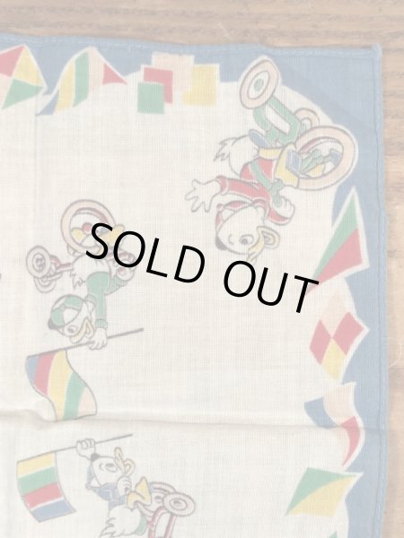 50’sのドナルドダックのヴィンテージの子供用ハンカチ