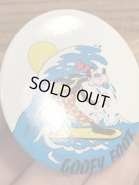 80年代頃のディズニーのグーフィーのビンテージ缶バッジ