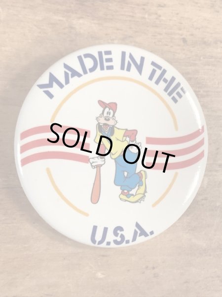 80年代頃のディズニーのグーフィーのビンテージ缶バッジ