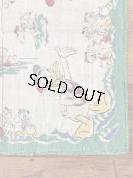 50’sのディズニーのドナルドダックのヴィンテージの子供用ハンカチ