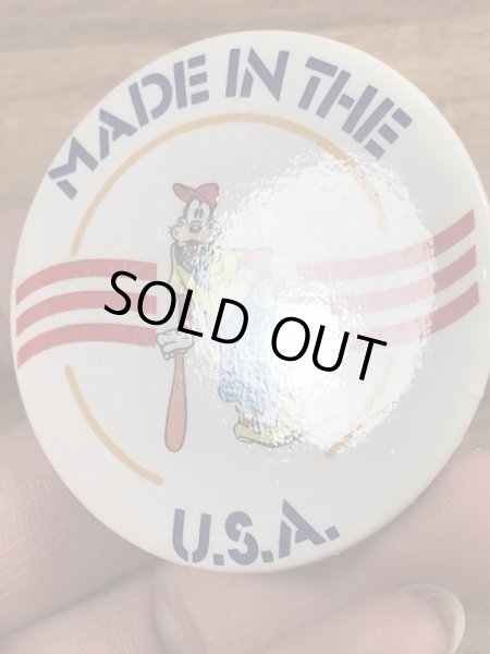 80’sのディズニーのグーフィーのヴィンテージの缶バッチ