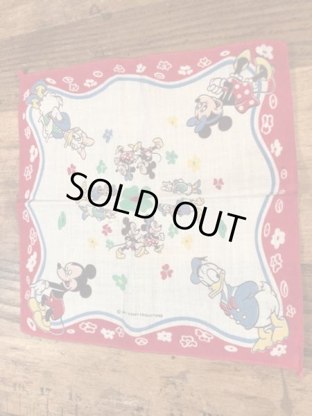 50’sのミッキーマウスとディズニーキャラクターのヴィンテージの子供用ハンカチ