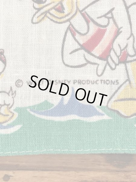 50’sのディズニーのドナルドダックのヴィンテージの子供用ハンカチ