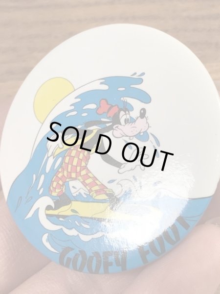 80’sのディズニーのグーフィーのヴィンテージの缶バッジ