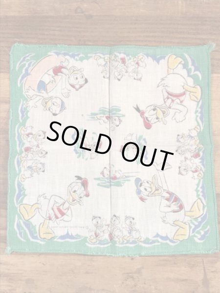 50’sのディズニーのドナルドダックのヴィンテージの子供用ハンカチ